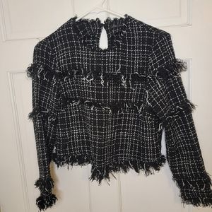Zara tweed blouse